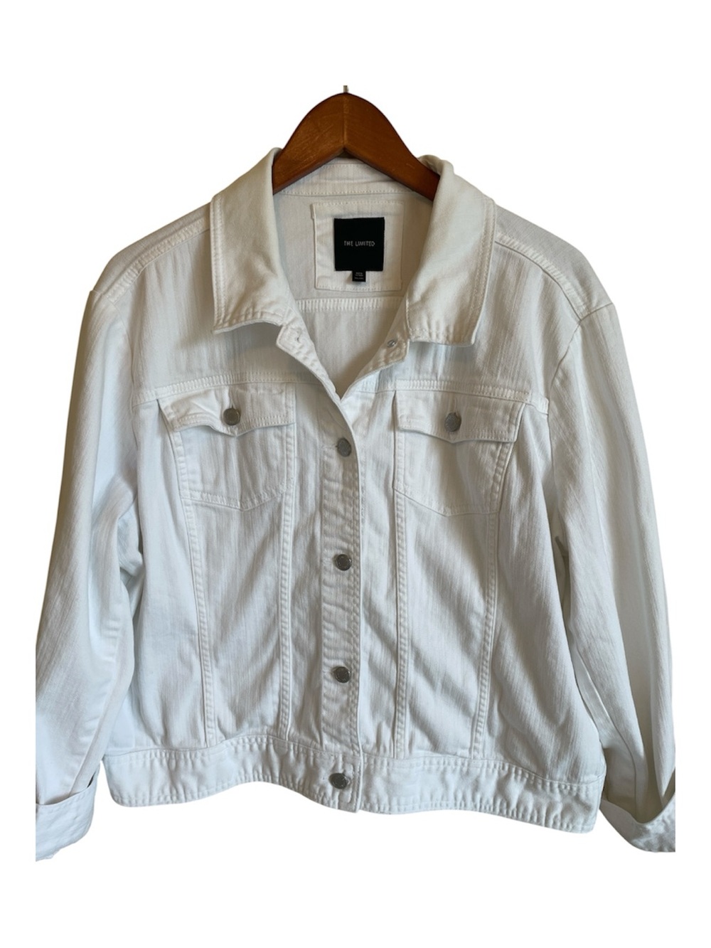 🤍 The Limited White Denim Trucker Jacket